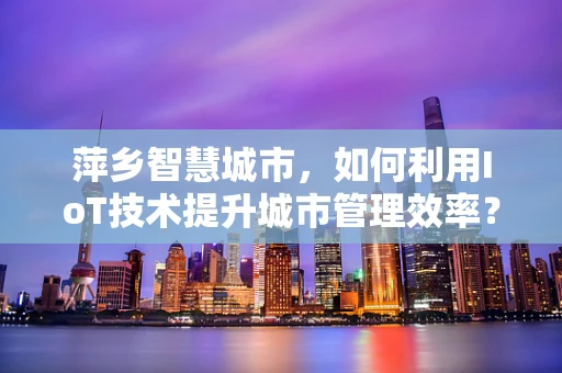 萍乡智慧城市，如何利用IoT技术提升城市管理效率？