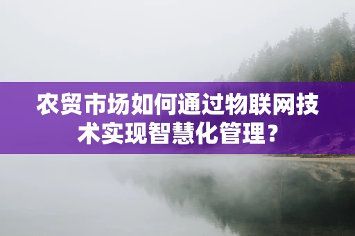 农贸市场如何通过物联网技术实现智慧化管理？